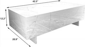 img 1 attached to Modern Marble Print Coffee Table For Stylish Living Room Design