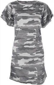 img 1 attached to Women'S July 4Th Camo Print Short Sleeve Mini Dress Ruffled Loose Summer Swing Dresses