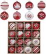 add festive charm with valery madelyn 16ct red and white christmas ornaments - 80mm shatterproof balls for your tree logo