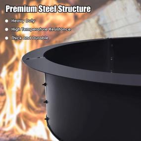 img 3 attached to ARLIME Fire Pit Ring 36 Inch Outer, 30 Inch Inner Diameter, Heavy Duty Thick Solid Steel Fire Pit Liner, DIY Fire Ring Insert Above Or In-Ground, Fire Rings For Outdoors, Backyard