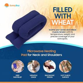 img 1 attached to Experience Deep Pain Relief With SunnyBay'S Versatile Microwave Heating Pad For Neck And Shoulders – Hot Or Cold Therapy For Ultimate Comfort In Navy Blue