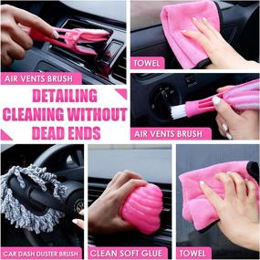 img 1 attached to 🚗 Ultimate Viewsun 17pcs Pink Car Cleaning Kit: Powerful Handheld Vacuum, Deluxe Detailing Brushes, Windshield Cleaner, Cleaning Gel & More – Perfect Car Cleaning Supplies for Women