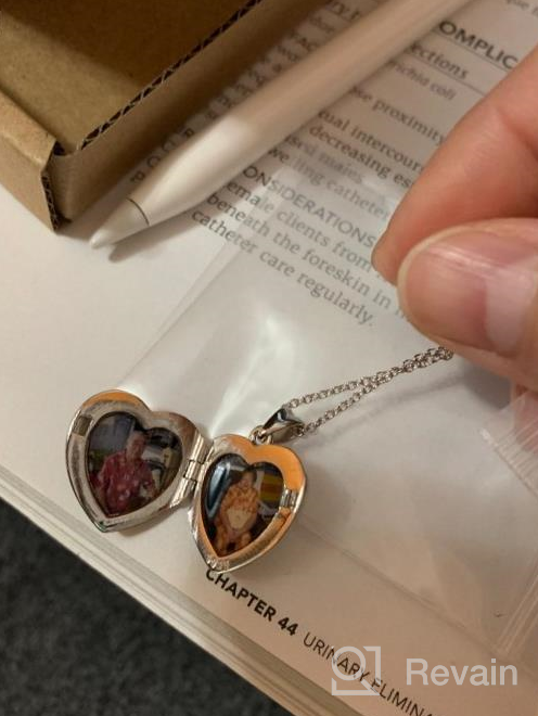 img 1 attached to Personalized 925 Sterling Silver Forever In My Heart Locket Necklace - Holds Pictures | Photo Picture Locket Necklace for Women & Girls review by Maurice Cunha