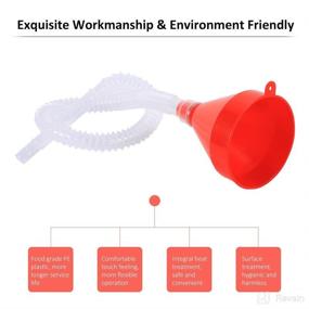 img 2 attached to 🚗 Universal Automotive Fuel Funnel with Long Flexible Spout Extension - 8cm Wide Mouth, Plastic, 2 pcs