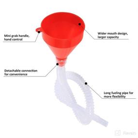 img 3 attached to 🚗 Universal Automotive Fuel Funnel with Long Flexible Spout Extension - 8cm Wide Mouth, Plastic, 2 pcs