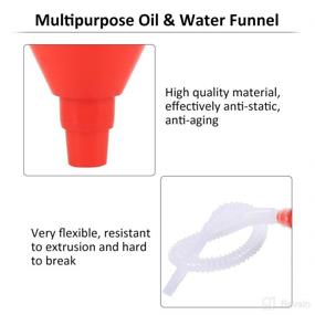 img 1 attached to 🚗 Universal Automotive Fuel Funnel with Long Flexible Spout Extension - 8cm Wide Mouth, Plastic, 2 pcs