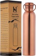 copper water bottle with handle: 1000ml capacity for ayurvedic health benefits - pure, matte finish and chemical-free logo