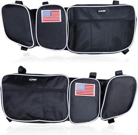 img 4 attached to 🚪 AUFER Front Door Side Storage Bag with Cup Holder | Removable Knee Protection for UTV Can Am Maverick X3 XRS XDS Turbo R 2017-2020 (Left & Right Side)