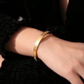 img 3 attached to Стильные исламские украшения - золотые браслеты и браслеты с аятулом курси для женщин и мужчин, идеально подходящие для подарков на Ид и Рамадан