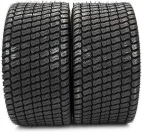 img 2 attached to Set Of 2 High-Quality 23X10.50X12 Lawn Mower Golf Cart Garden Tires With Turf Tread Pattern, 4PR, And Tubeless Design By Parts-Diyer