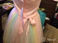 img 1 attached to 🌈 Meiqiduo 2-14T Rainbow Flower Girls Dress with Tulle, 3D Embroidery, Ideal for Princess Party, Birthday, and Formal Occasions review by Scott Chen