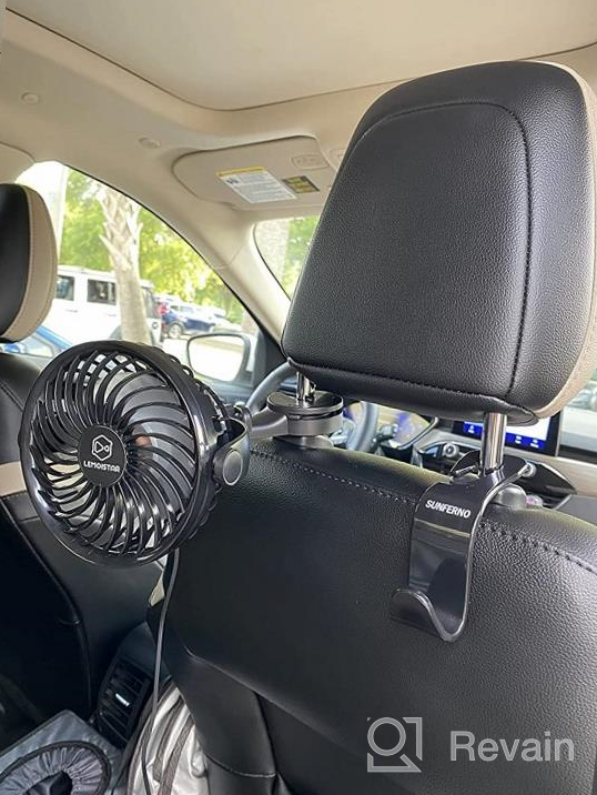 img 1 attached to 💨 LEMOISTAR USB Car Fan, Powerful 4-Speed Wind Circulation Fan for Vehicles SUV RV, Rear Seat Cooling Fan with Durable Hook - 5V USB Powered review by Carl Mayes