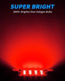 img 3 attached to Pack Of 4 Yorkim Super Bright Festoon LED Bulbs In Red (41Mm-42Mm) - 16-SMD 4014 Chipset, Canbus Error Free, Ideal For 212-2 Dome Light, Interior, MAP Light, And 211-2 LED Bulb Use