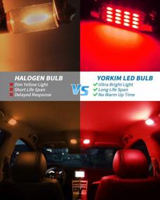img 2 attached to Pack Of 4 Yorkim Super Bright Festoon LED Bulbs In Red (41Mm-42Mm) - 16-SMD 4014 Chipset, Canbus Error Free, Ideal For 212-2 Dome Light, Interior, MAP Light, And 211-2 LED Bulb Use