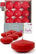 european made 8 hour floating candles 3 inch - 12 pack - hyoola premium red logo