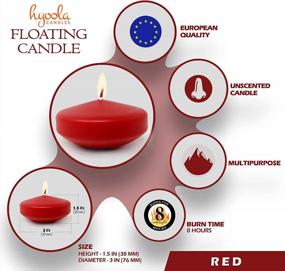 img 3 attached to European Made 8 Hour Floating Candles 3 Inch - 12 Pack - HYOOLA Premium Red
