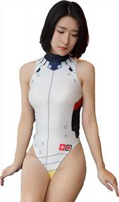 img 4 attached to Women'S Sexy Anime Cosplay Schoolgirl Lingerie One-Piece High Waist Slim Swimsuit High Cut Bodysuit Top