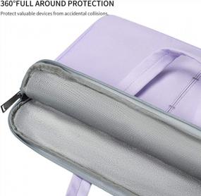 img 1 attached to Фиолетовая сумка через плечо для ноутбуков HP, Dell, Lenovo и Asus с диагональю экрана 15,6 дюймов: защитный чехол и стильный футляр для переноски для женщин