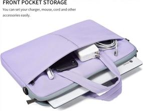 img 3 attached to Фиолетовая сумка через плечо для ноутбуков HP, Dell, Lenovo и Asus с диагональю экрана 15,6 дюймов: защитный чехол и стильный футляр для переноски для женщин