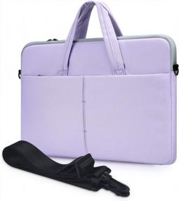 img 4 attached to Фиолетовая сумка через плечо для ноутбуков HP, Dell, Lenovo и Asus с диагональю экрана 15,6 дюймов: защитный чехол и стильный футляр для переноски для женщин