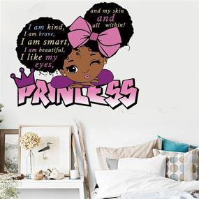 img 1 attached to 👧 Black Girl Magic Inspirational Quote Wall Decal for Girls Bedroom - African American Wall Sticker in Pink - Nursery, Playroom, Living Room Decor