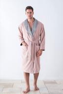 luxurious plush lined microfiber men's robe - knee length, warm bathrobe for quality spa experience - ideal hotel & home use robe logo