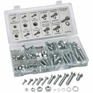 complete hardware solution: katzco's 240 piece zinc oxide nuts and bolts set - hex nuts, washers, and bolts - durable kit packed in resealable plastic case logo