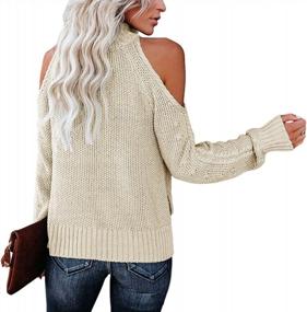 img 3 attached to Stay Fashionable And Cozy With Ferrtye Women'S Turtleneck Cold Shoulder Sweaters