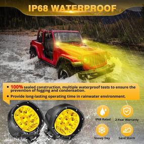 img 1 attached to Upgrade Your Off-Road Experience With Auxbeam 4Inch 90W LED Amber Fog Lights - Perfect For Trucks, Jeeps, ATV, And More!