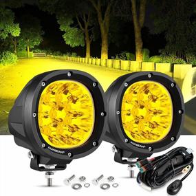img 4 attached to Upgrade Your Off-Road Experience With Auxbeam 4Inch 90W LED Amber Fog Lights - Perfect For Trucks, Jeeps, ATV, And More!
