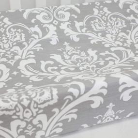 img 1 attached to Cotton Changing Pad Cover For Baby - Floral On Grey Diaper Liners Table Protection Sahaler Original