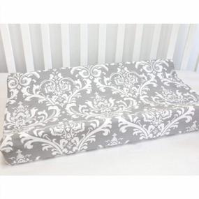 img 3 attached to Cotton Changing Pad Cover For Baby - Floral On Grey Diaper Liners Table Protection Sahaler Original