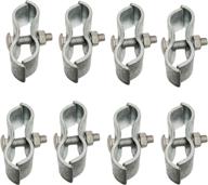 🔒 premium chain link fence panel clamps - dog kennel clamps: securing 1-3/8" chain link fence pipe panel frames. ideal for dog kennels, runs, or temporary fencing. includes 8 set of saddle clamps. logo