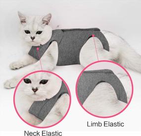 img 3 attached to 🐱 Surgical Abdominal Wound Recovery Suit for Cats - Indoor Pet Clothing & E-Collar Alternative Pajama Suit After Surgery