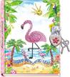dudubuy flamingo secret diary with lock 7" journal notebook with 300 sided lined and blank pages with gem studded heart shaped padlock and 2 keys for girls kids ages 5-12 logo