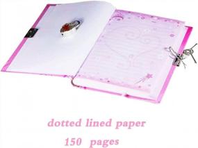 img 1 attached to DUDUBUY Flamingo Secret Diary With Lock 7" Journal Notebook With 300 Sided Lined And Blank Pages With Gem Studded Heart Shaped Padlock And 2 Keys For Girls Kids Ages 5-12