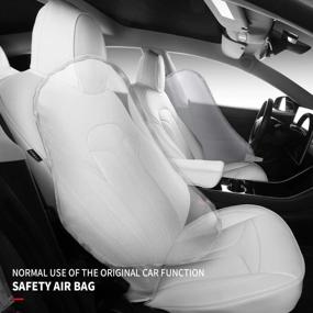 img 2 attached to Чехол на сиденье Tesla Model 3 из кожи наппа - защита автомобильного сиденья Xipoo Fit (белый)
