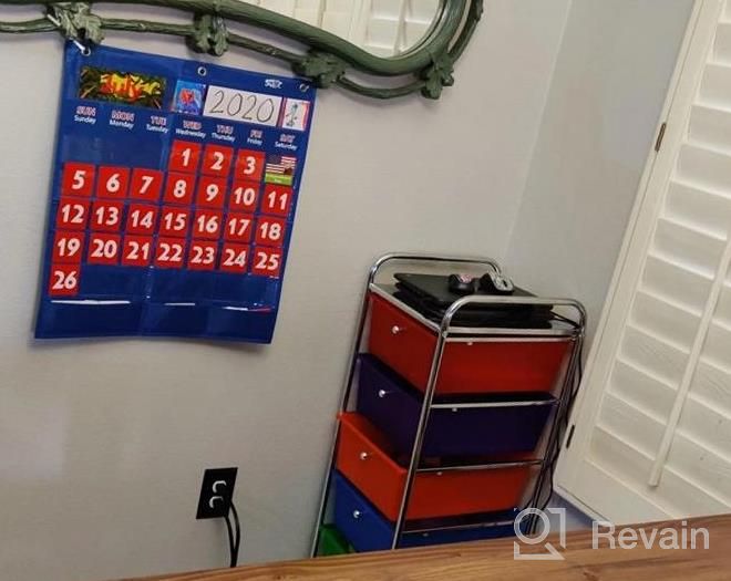 img 1 attached to Organize Your Days With Our Black Calendar Pocket Chart - Includes 104 Cards And 3 Hooks! review by Aaron Masek