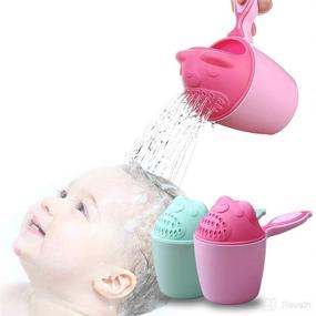 img 4 attached to 🐻 Baby Bath Rinser Cup - Shampoo Rinser and Hair Washing Cup for Infants, Protects Eyes (Pink Bear)
