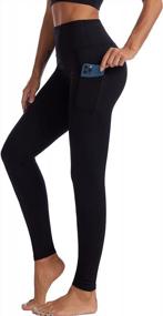 img 4 attached to Women'S UBFEN Spandex Leggings W/ 3 Pockets: High Waisted Compression Yoga Shorts