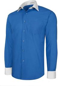 img 1 attached to 👔 Versatile Men's Dress Shirt: Convertible Cuffs for Stylish Men's Clothing