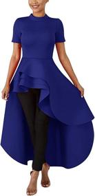 img 1 attached to SEBOWEL Ruffle Asymmetrical Sleeve Peplum Women's Clothing at Dresses