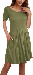 img 1 attached to Versatile And Chic: AUSELILY Women'S Knee Length Swing Dress With Pockets