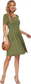 img 3 attached to Versatile And Chic: AUSELILY Women'S Knee Length Swing Dress With Pockets