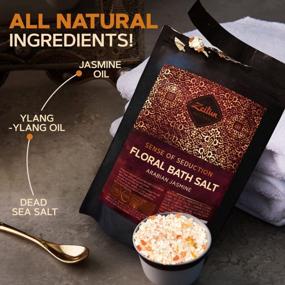 img 3 attached to Floral Bath Salt With Himalayan Pink & Dead Sea Salt Sensual Salts With Natural Ylang-Ylang Essential Oil & Dried Jasmine Petals Unique Relaxing Gift For Women Detox Body & Foot Soak