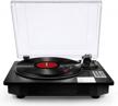 bluetooth turntable record player with speakers, usb digital output input, ts counter weight speed adjust for vinyl records logo