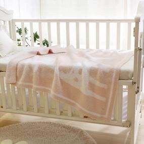 img 3 attached to Soft Fuzzy Pink Giraffe Baby Blanket - BOBOYOYO Plush Crib Quilt For Newborns & Toddlers (30X40)”