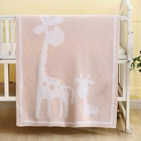 img 4 attached to Soft Fuzzy Pink Giraffe Baby Blanket - BOBOYOYO Plush Crib Quilt For Newborns & Toddlers (30X40)”