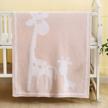 soft fuzzy pink giraffe baby blanket - boboyoyo plush crib quilt for newborns & toddlers (30x40)” logo