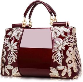 img 4 attached to FuDai Embroidery Handbags Top Handle Shoulder Women's Handbags & Wallets ~ Satchels